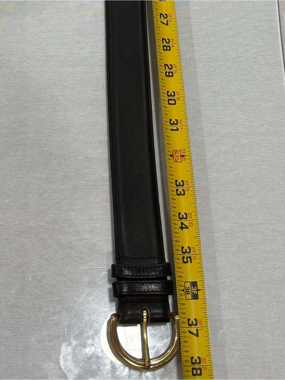 Coach Black Leather Belt with Tan Lined Interior - Picture 3 of 3
